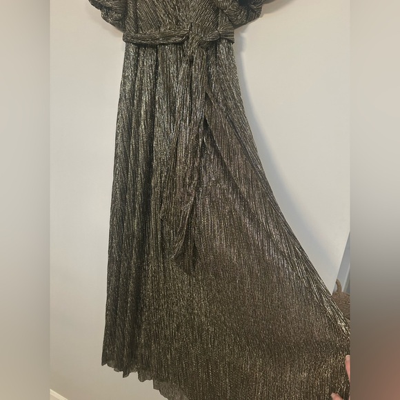 Eliza J Metallic Faux-Wrap Formal Dress - Picture 12 of 15